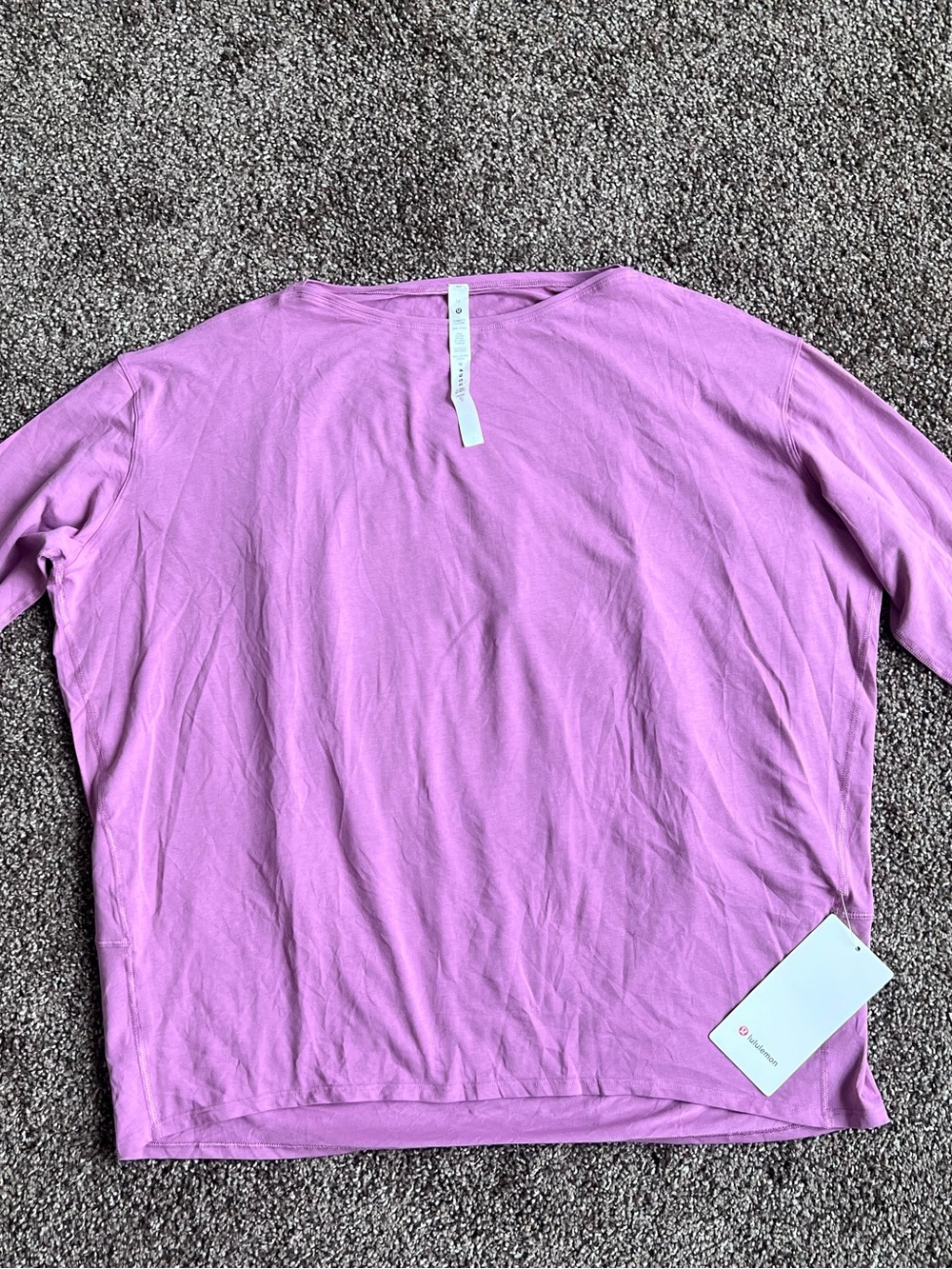 lululemon athletica Lavender Crew Neck Long Sleeve Top